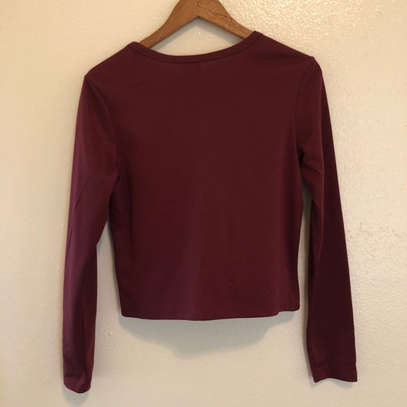 H&M Burgundy Cut Out Blouse - Picture 4 of 4